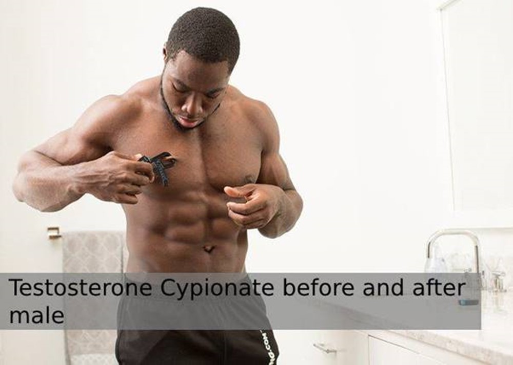 The body of a male before taking Testosterone Cypionate and after